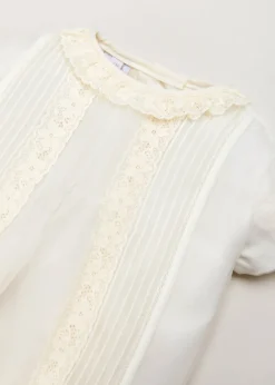 BOY Pepa London Cap Sleeve Lace Detail Romper in Ivory (3mths-2yrs)