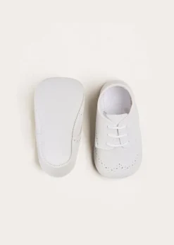 BOY Pepa London Celebration Lace-up Pram Shoes in White (17-20EU)