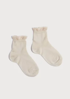 BOY Pepa London Celebration Short Socks with ruffle - Sand (0mths-10yrs)