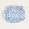 Pepa London Charlotte Floral Button Detail Bloomers in Blue (1mth-2yrs)