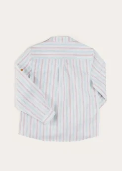 BOY Pepa London Chesham Striped Mao Collar Long Sleeve Shirt in Red (3-10yrs)