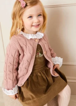 Pepa London Chunky Cable Detail Cardigan in Pink (6mths-10yrs)