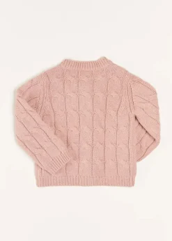 Pepa London Chunky Cable Detail Cardigan in Pink (6mths-10yrs)