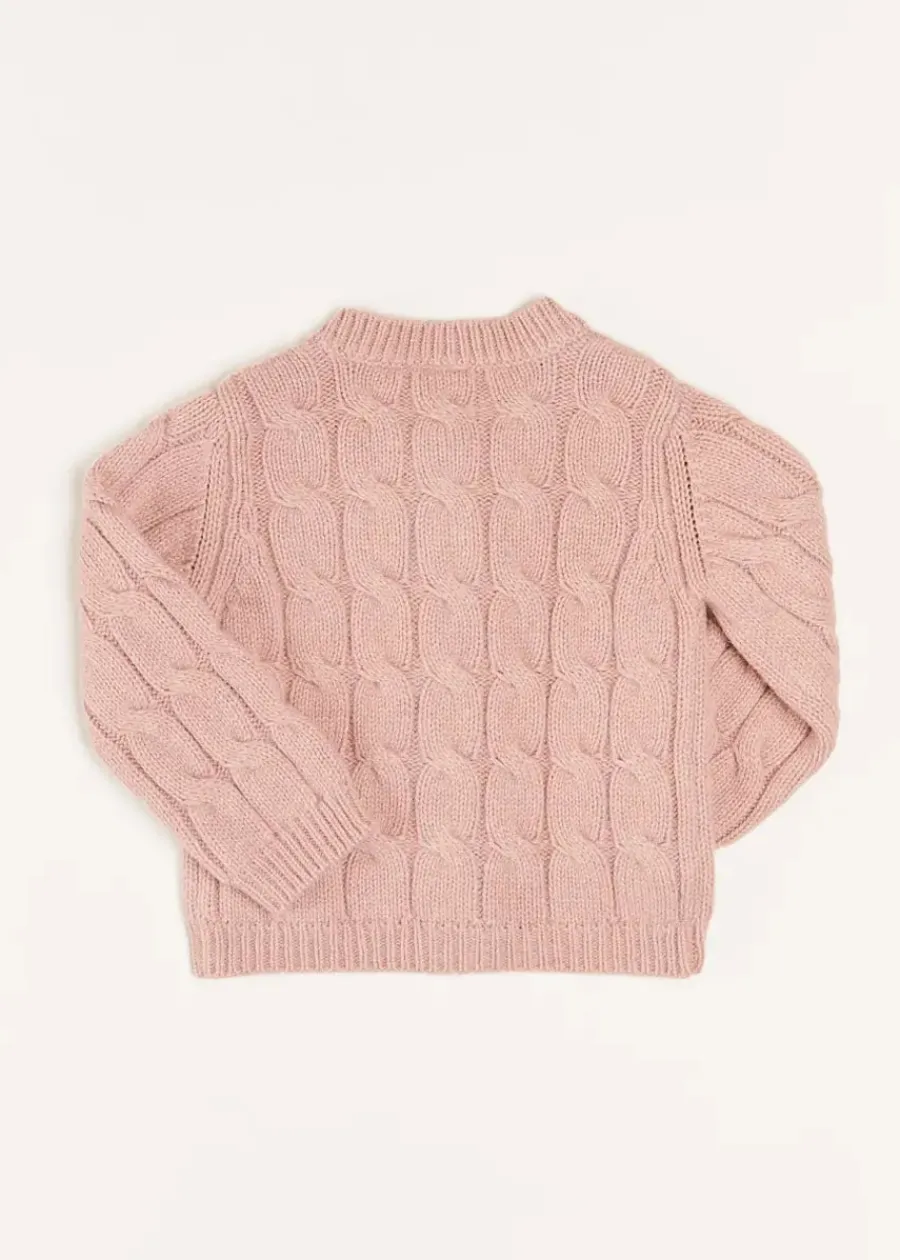 Pepa London Chunky Cable Detail Cardigan in Pink (6mths-10yrs)