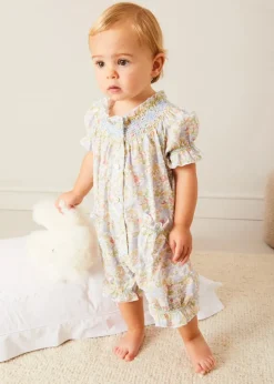 Pepa London Clara Floral All-In-One Pyjamas in Green (9mths-2yrs) | White Teddy Bear (100% Alpaca Fur) | Flower Fairies of the Spring Book in White