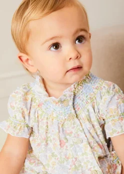 Pepa London Clara Floral All-In-One Pyjamas in Green (9mths-2yrs) | White Teddy Bear (100% Alpaca Fur) | Flower Fairies of the Spring Book in White