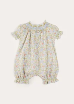 Pepa London Clara Floral All-In-One Pyjamas in Green (9mths-2yrs)