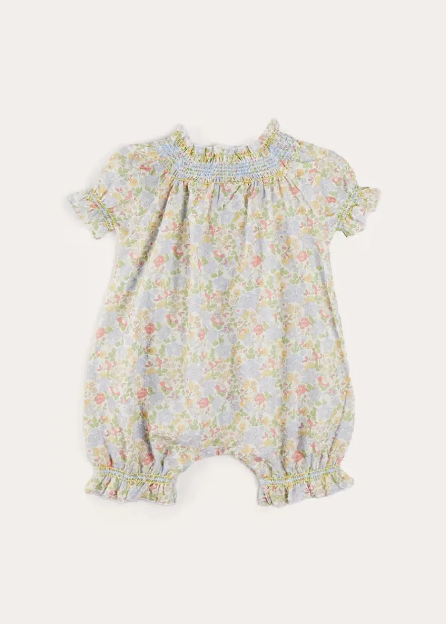 Pepa London Clara Floral All-In-One Pyjamas in Green (9mths-2yrs)