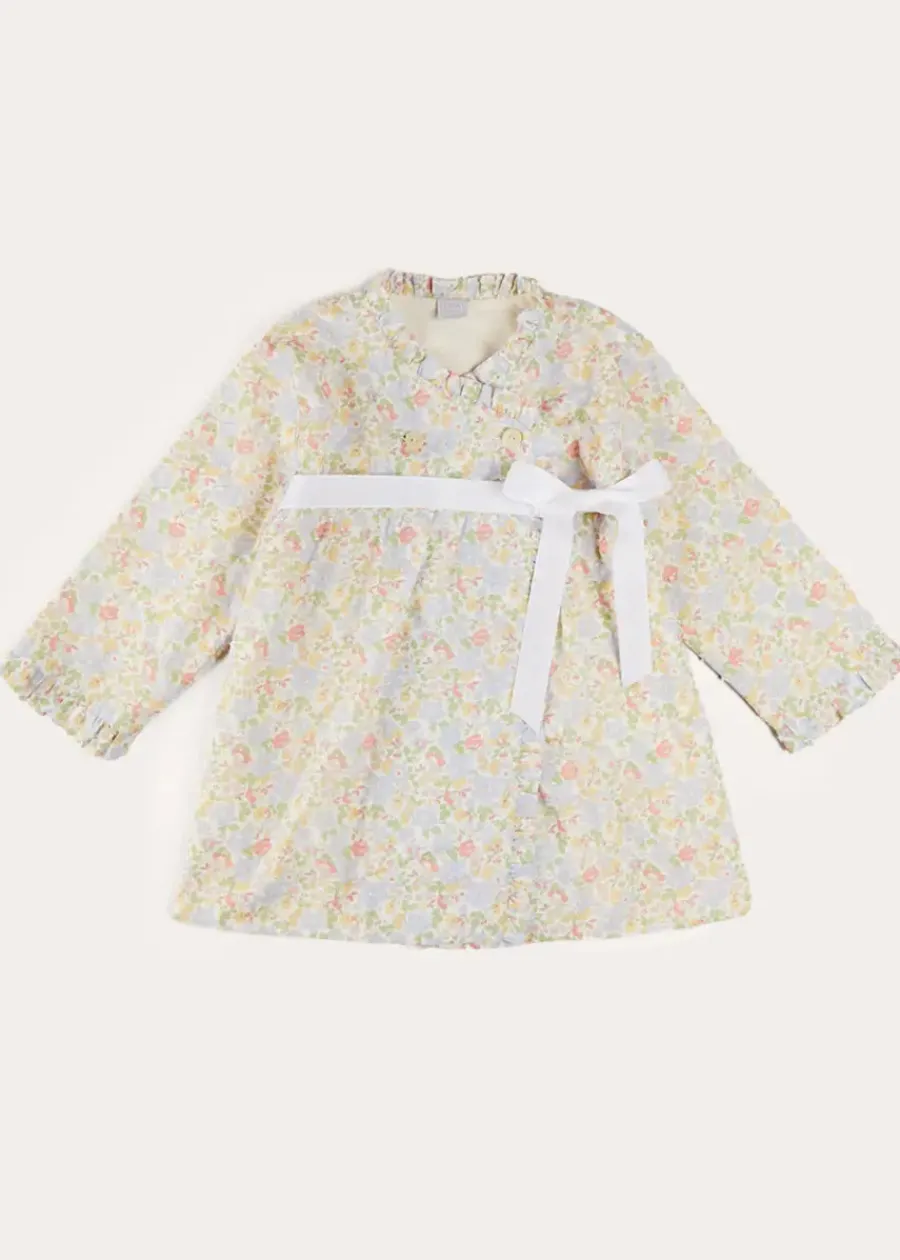 Pepa London Clara Floral Bow Detail Dressing Gown in Green (18mths-10yrs)