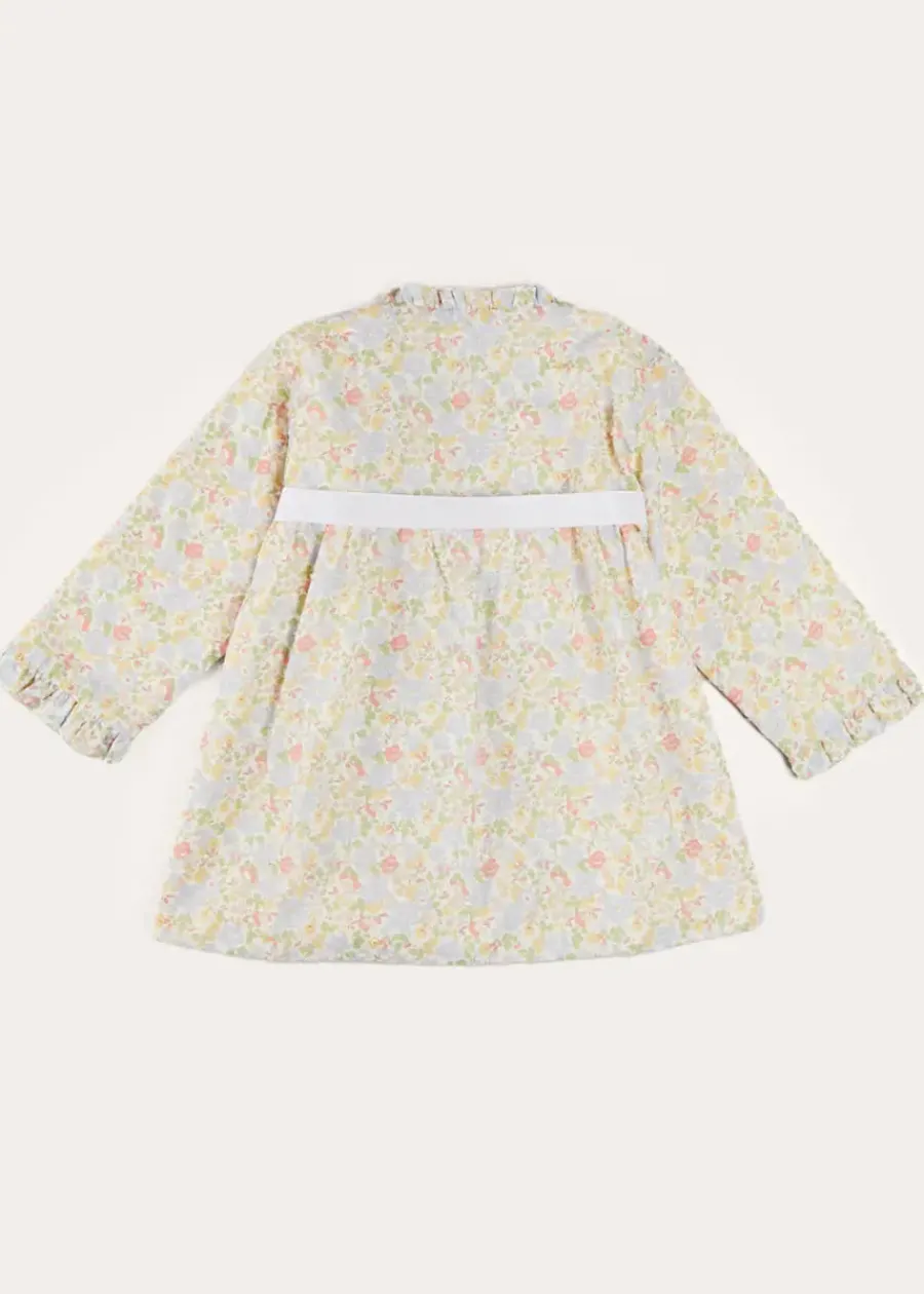 Pepa London Clara Floral Bow Detail Dressing Gown in Green (18mths-10yrs)