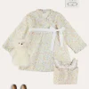 Pepa London Clara Floral Frill Trim Night Dress in Green (18mths-10yrs) | Clara Floral Bow Detail Dressing Gown in Green (18mths-10yrs) | Linen Slippers With Contrast Piping in Cream (24-35EU) | Flower Fairies of the Summer Book in White | White Teddy Bear (100% Alpaca Fur)