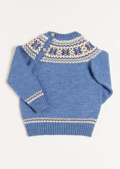 BOY Pepa London Classic Fair Isle Jumper in Blue (18mths-10yrs)