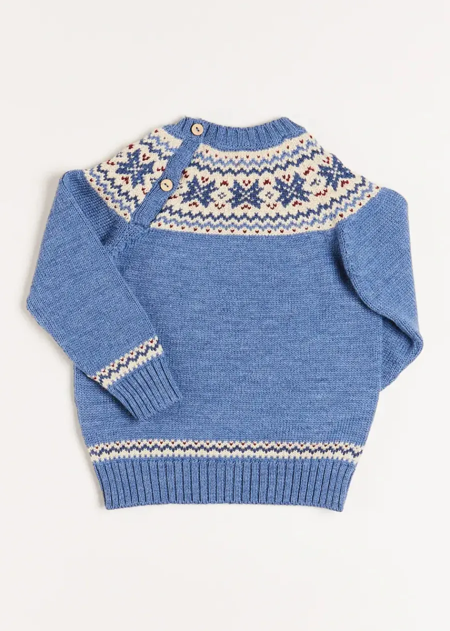 BOY Pepa London Classic Fair Isle Jumper in Blue (18mths-10yrs)