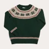 BOY Pepa London Classic Fair Isle Merino Wool Jumper in Green (12mths-10yrs)