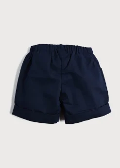 BOY Pepa London Classic Turn-up Hem Cotton Shorts in Navy (12mths-4yrs)