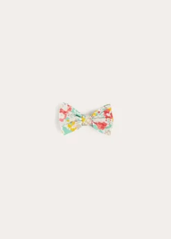 BOY Pepa London Clementine Floral Small Bow Hair Clip in Coral