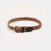 BOY Pepa London Contrast Leather Braided Belt in Brown (XS-S)