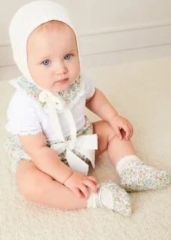 Pepa London Cordelia Floral Bloomer with Bow in Pink Made with Liberty Fabric (1m-2yrs)