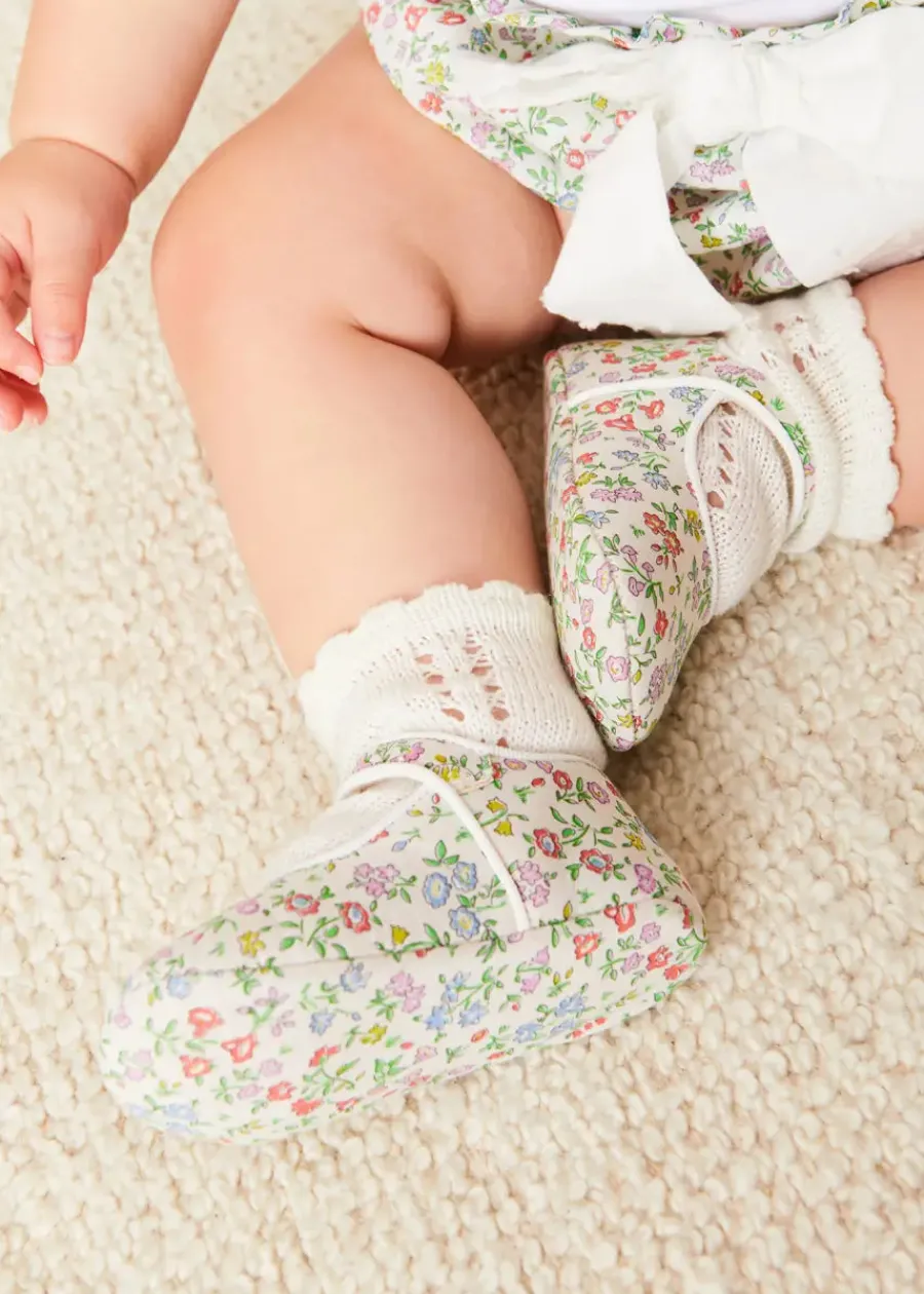 Pepa London Cordelia Floral Bloomer with Bow in Pink Made with Liberty Fabric (1m-2yrs)
