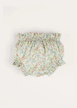 Pepa London Cordelia Floral Bloomer with Bow in Pink Made with Liberty Fabric (1m-2yrs)
