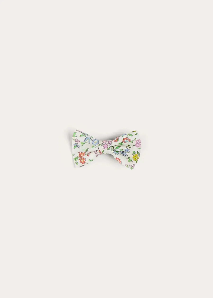 BOY Pepa London Cordelia Floral Small Bow Clip in Pink Made with Liberty Fabric