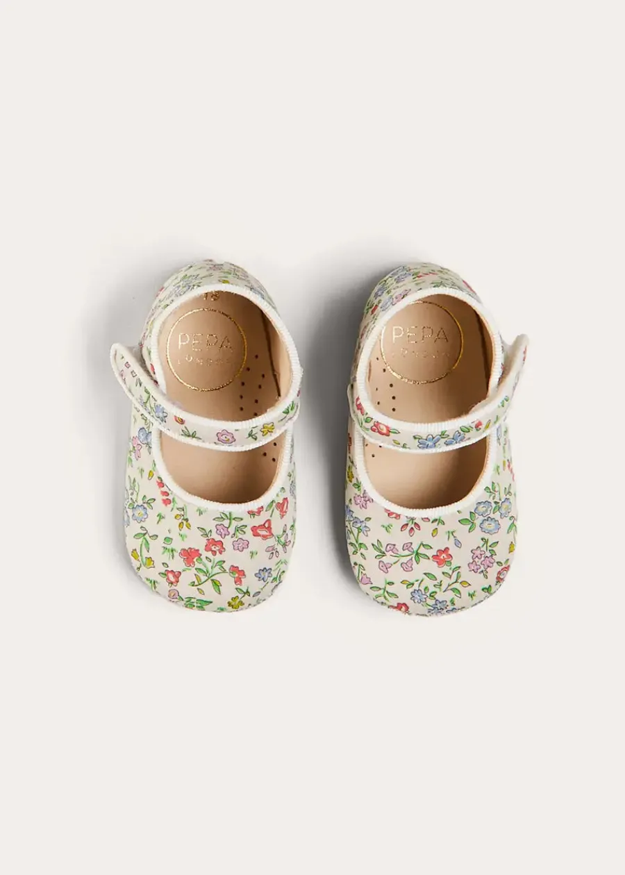 BOY Pepa London Cordelia Liberty Floral Mary Jane Pram Shoes in Pink (17-20EU)