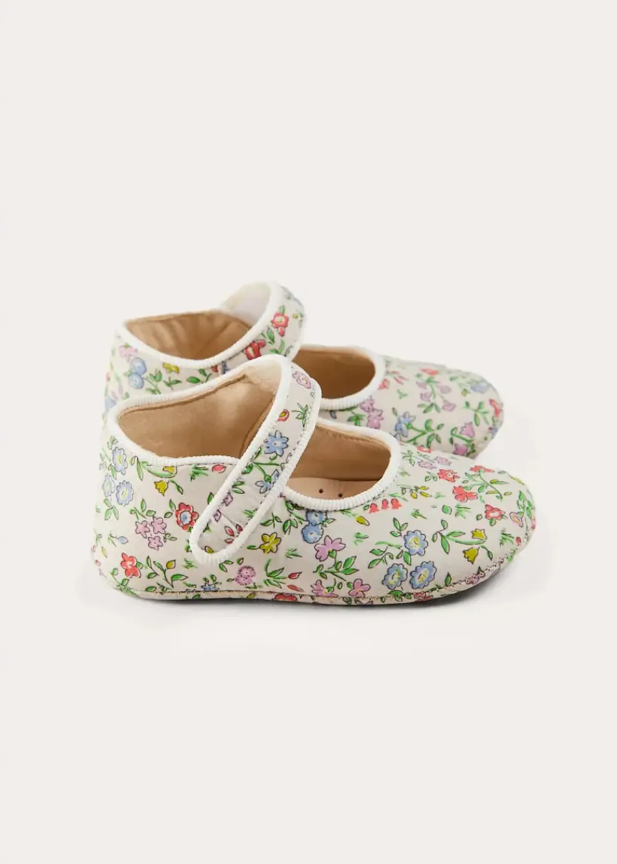BOY Pepa London Cordelia Liberty Floral Mary Jane Pram Shoes in Pink (17-20EU)