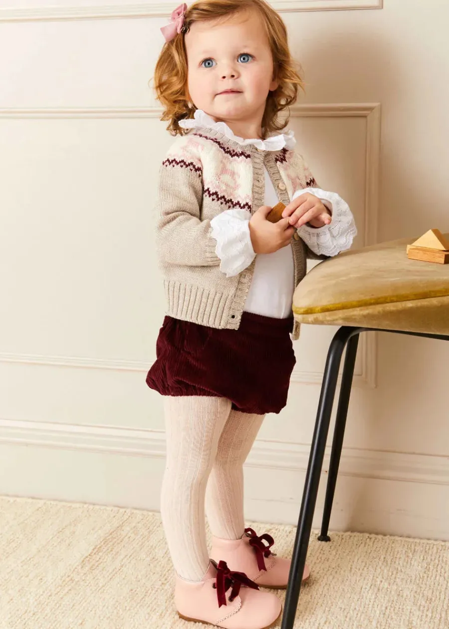 BOY Pepa London Corduroy Button Bloomers in Burgundy (3mths-3yrs)