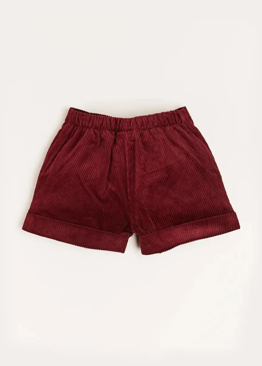BOY Pepa London Corduroy Shorts in Burgundy (18mths-4yrs)