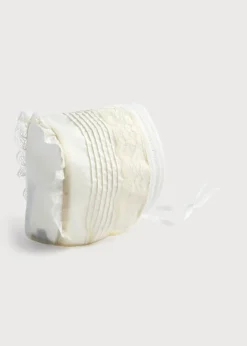 BOY Pepa London Cream Lace Christening Bonnet (3mths-2yrs)
