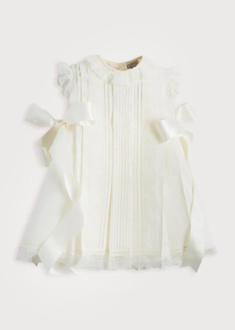 Pepa London Cream Panelled Christening Gown (3mths-5yrs)