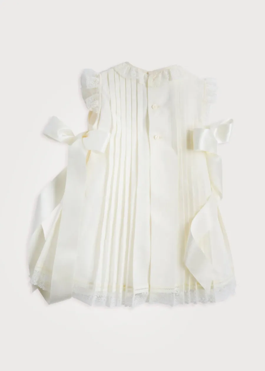 Pepa London Cream Panelled Christening Gown (3mths-5yrs)