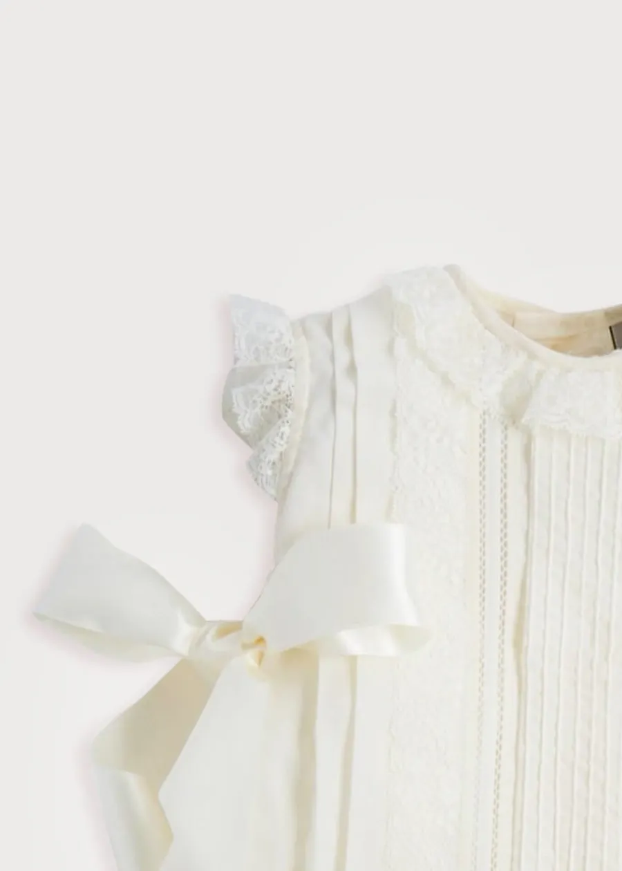 Pepa London Cream Panelled Christening Gown (3mths-5yrs)
