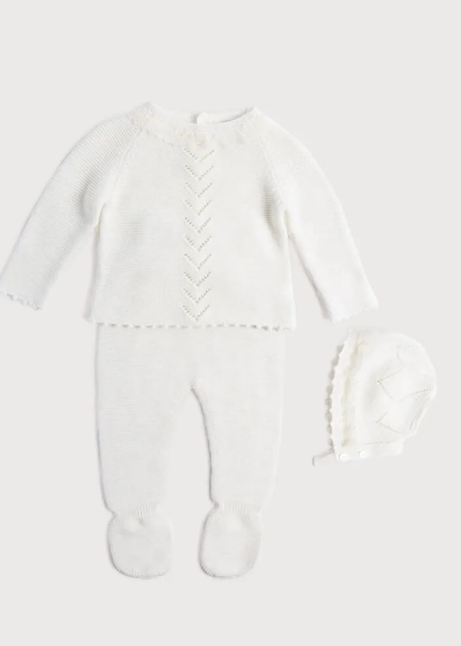 BOY Pepa London Delicate Ivory Lace Cotton Set (1-12mths)