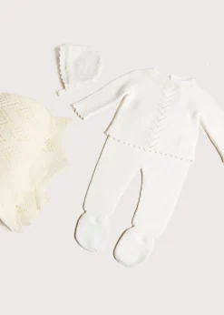 BOY Pepa London Delicate Ivory Lace Cotton Set (1-12mths)