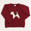 BOY Pepa London Doggy Intarsia Jumper in Burgundy (12mths-10yrs)