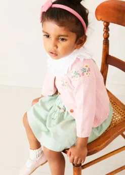 Pepa London Duck Embroidered Scallop Detail Skirt With Braces in Green (18mths-6yrs)