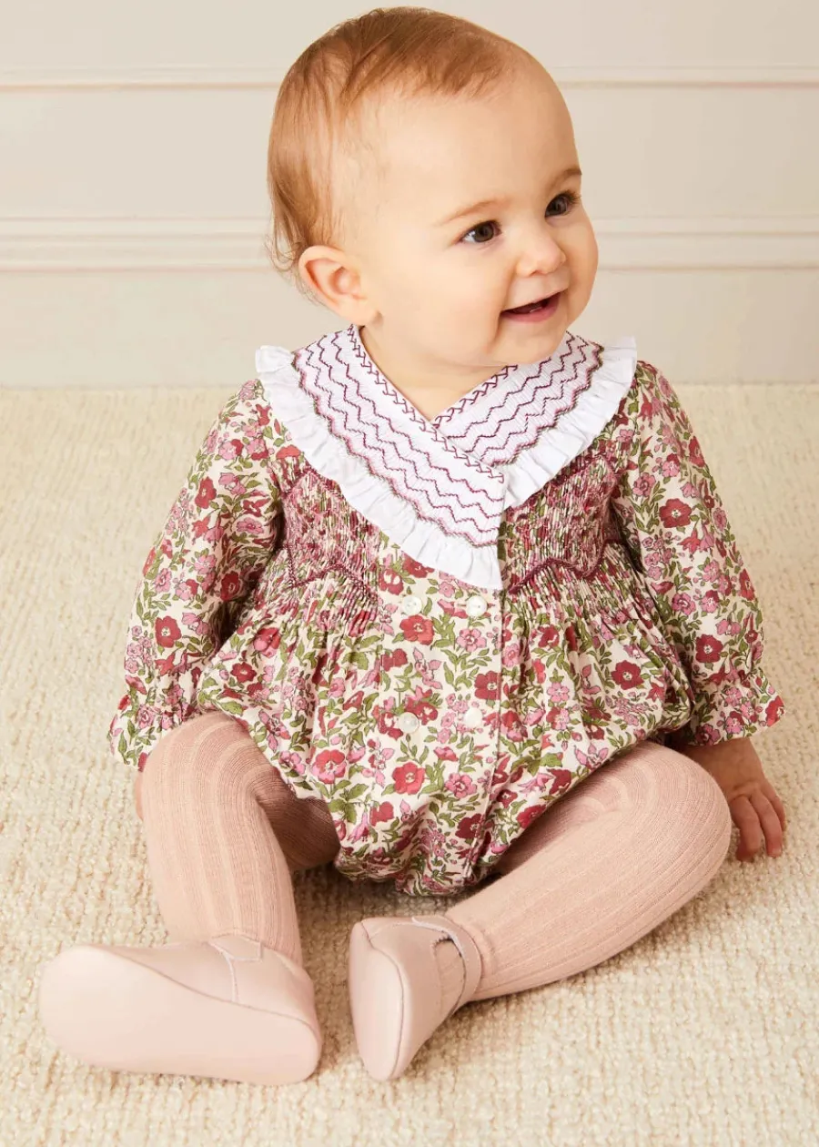 BOY Pepa London Dusky Pink Ribbed Tights (0mths-10yrs)