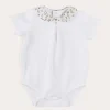 Pepa London Ellis Short Sleeve Bodysuit with Printed Collar Made with Liberty Fabric (1m-2yrs)