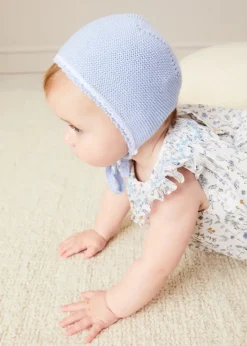 Pepa London Ellis Sleeveless Dress with Bloomer and Bows in Blue Made with Liberty Fabric (1-12m)