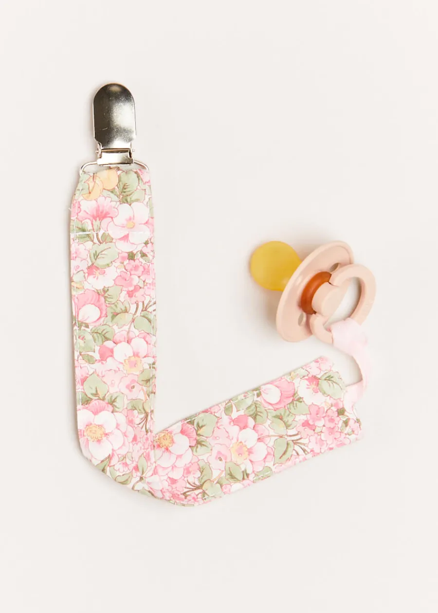 Pepa London Eloise Floral Print Clip Dummy in Pink