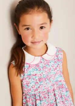 Pepa London Eloise Floral Scallop Collar Sleeveless Dress in Pink (4-12yrs)