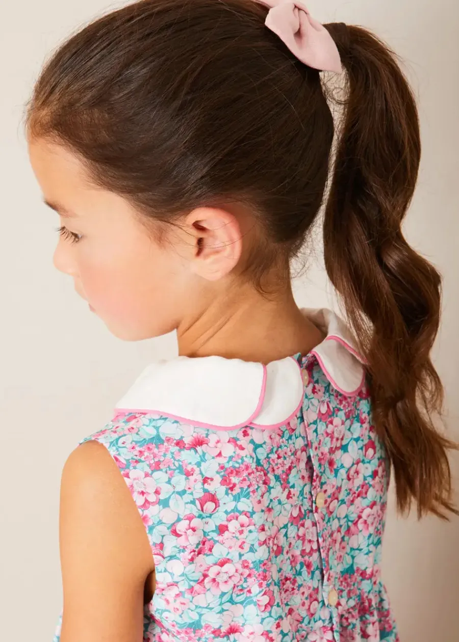 Pepa London Eloise Floral Scallop Collar Sleeveless Dress in Pink (4-12yrs)