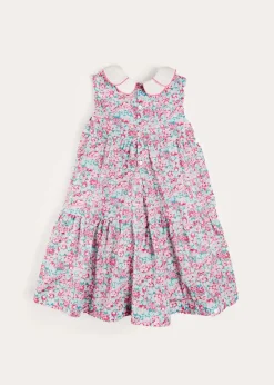 Pepa London Eloise Floral Scallop Collar Sleeveless Dress in Pink (4-12yrs)