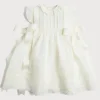 Pepa London Embroidered Lace Trim Dress in Ivory (6mths-5yrs)
