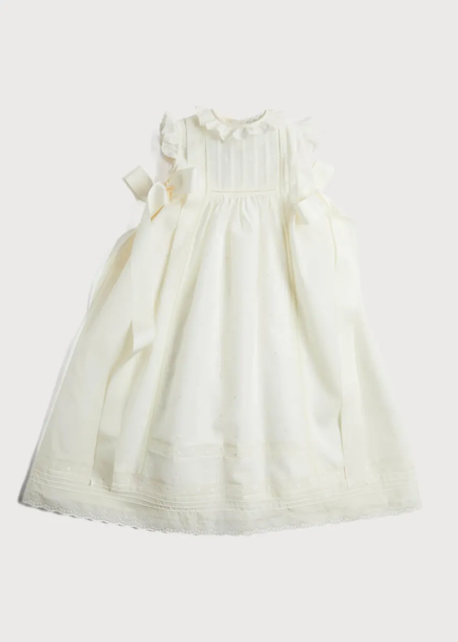 Pepa London Embroidered Lace Trim Gown in Ivory (3-18mths)
