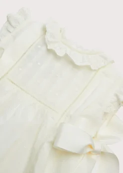 Pepa London Embroidered Lace Trim Gown in Ivory (3-18mths)