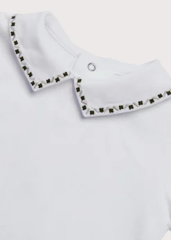 BOY Pepa London Embroidered Polo Collar Bodysuit in White (0mths-3yrs)