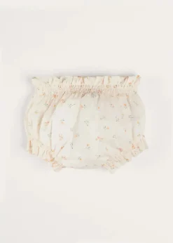Pepa London Esme Floral Bow Detail Bloomers in White (1-12mths)