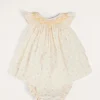 Pepa London Esme Floral Hand Smocked Sleeveless Dress With Bloomers in White (1-12mths)